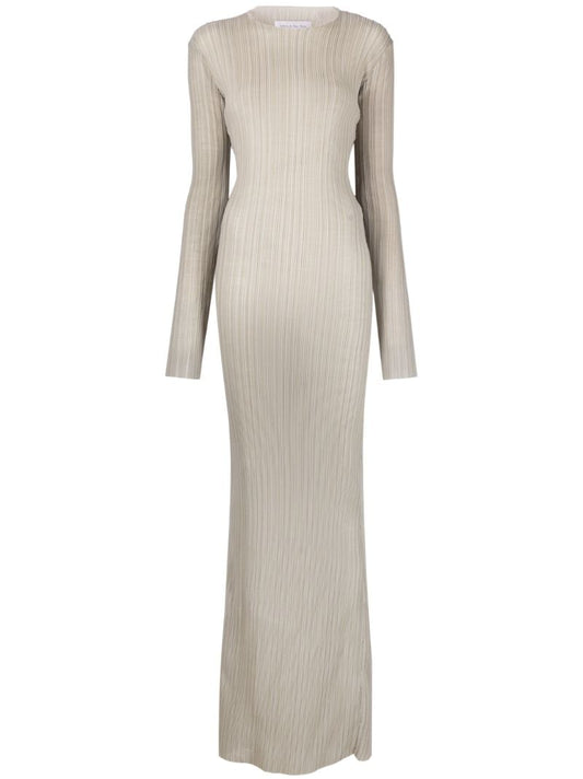 Green Pleated Maxi Dress