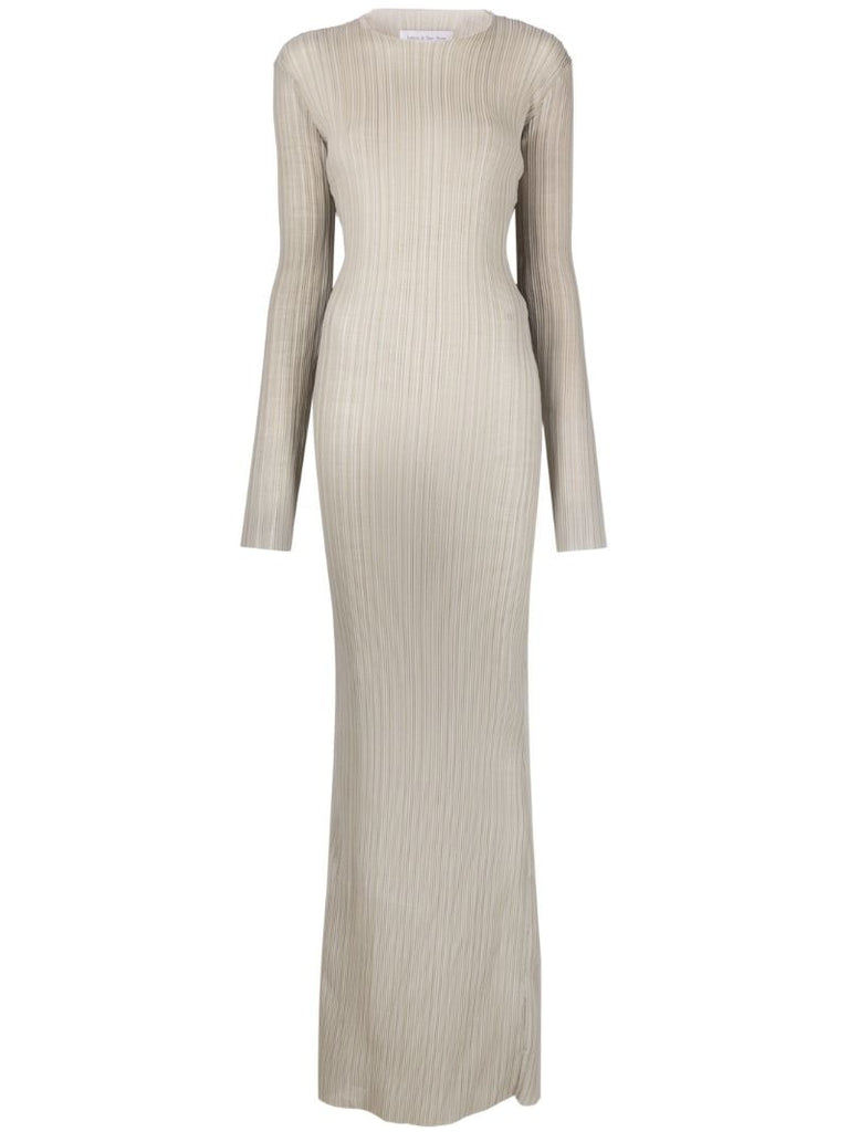 Green Pleated Maxi Dress