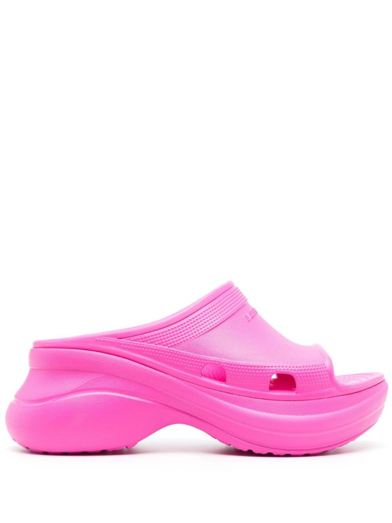 X Crocs Pink Rubber Slides
