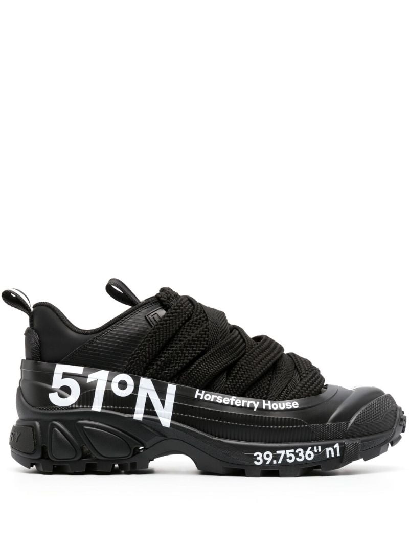 Black Arthur Coordinates Print Sneakers
