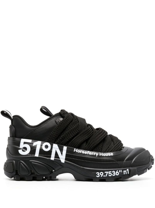 Black Arthur Coordinates Print Sneakers