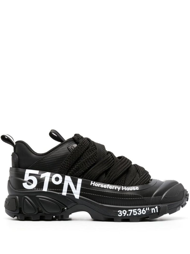 Black Arthur Coordinates Print Sneakers