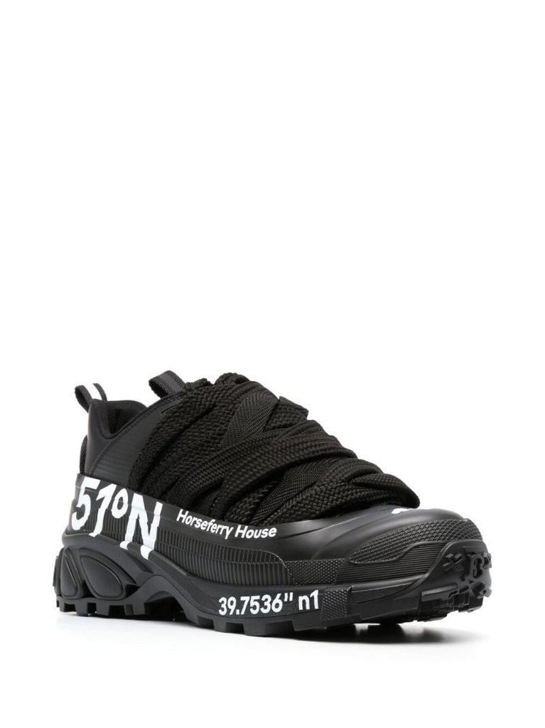Black Arthur Coordinates Print Sneakers