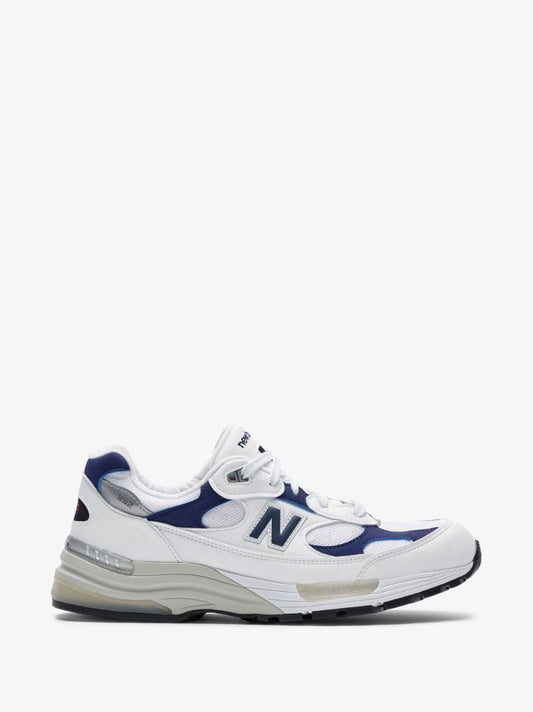 White and Navy 992 Low Top Sneakers