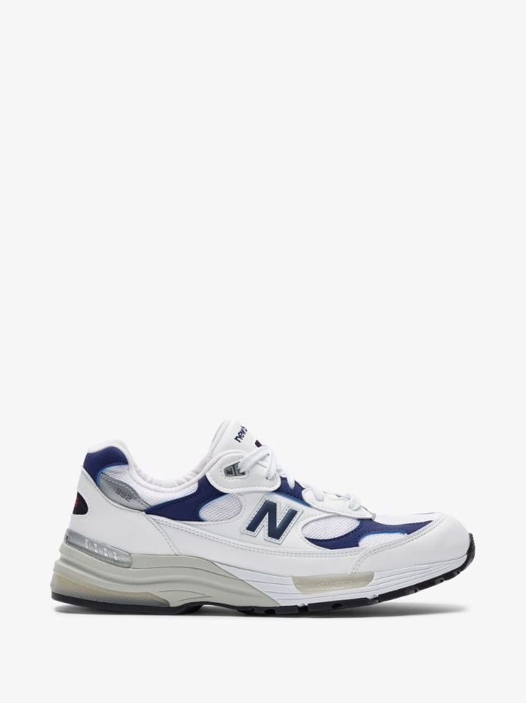 White and Navy 992 Low Top Sneakers