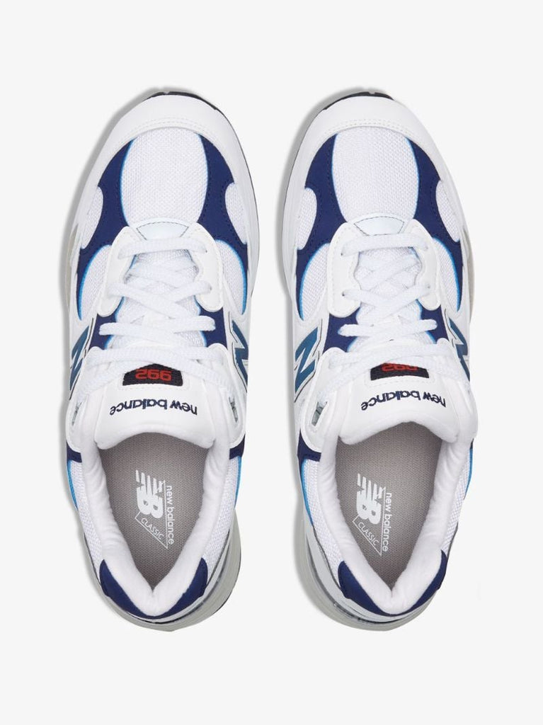 White and Navy 992 Low Top Sneakers