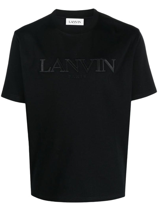 Black Logo Embroidered T-shirt