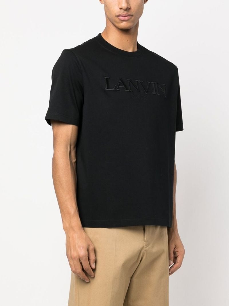 Black Logo Embroidered T-shirt