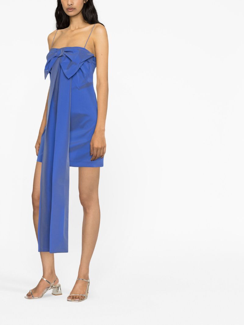 Blue Bow Detail Mini Dress