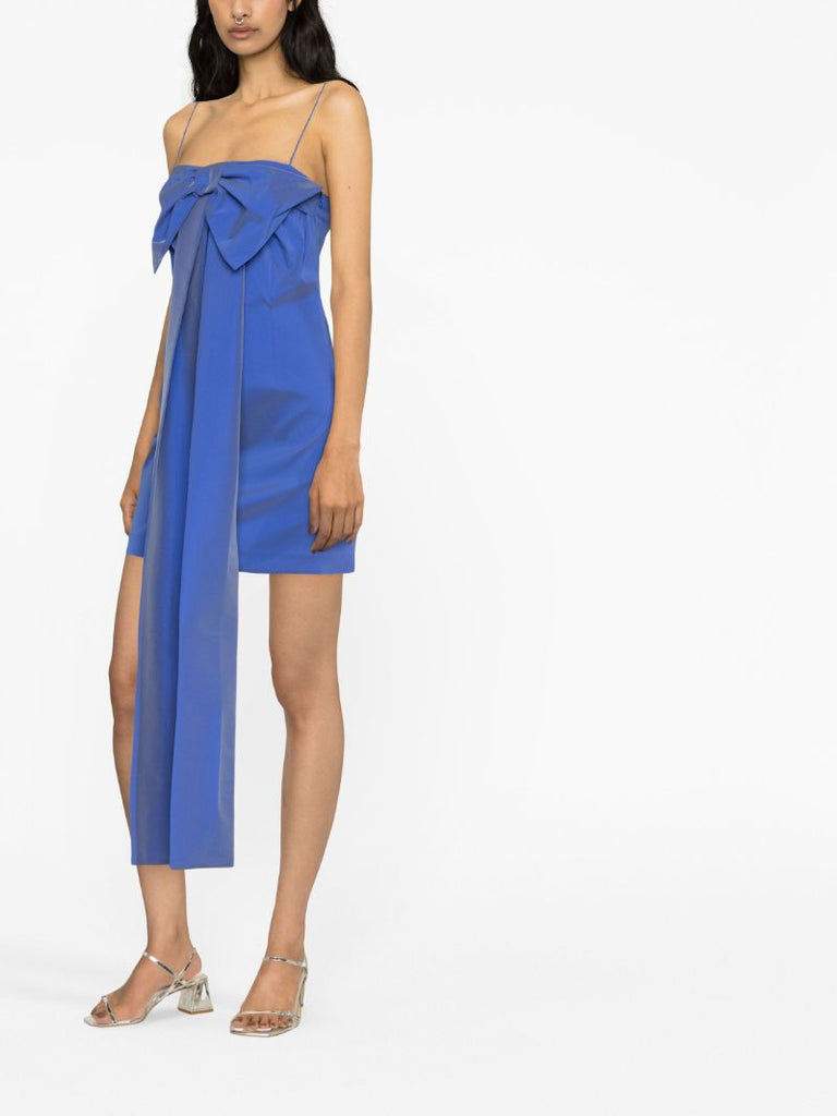 Blue Bow Detail Mini Dress