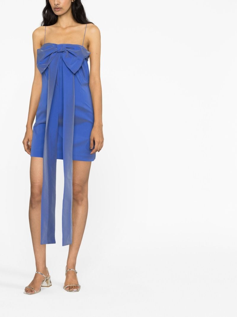 Blue Bow Detail Mini Dress
