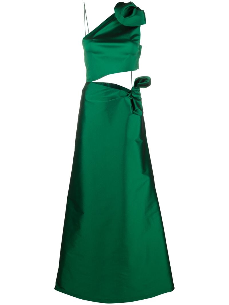 Green Carlotta One-shoulder Dress