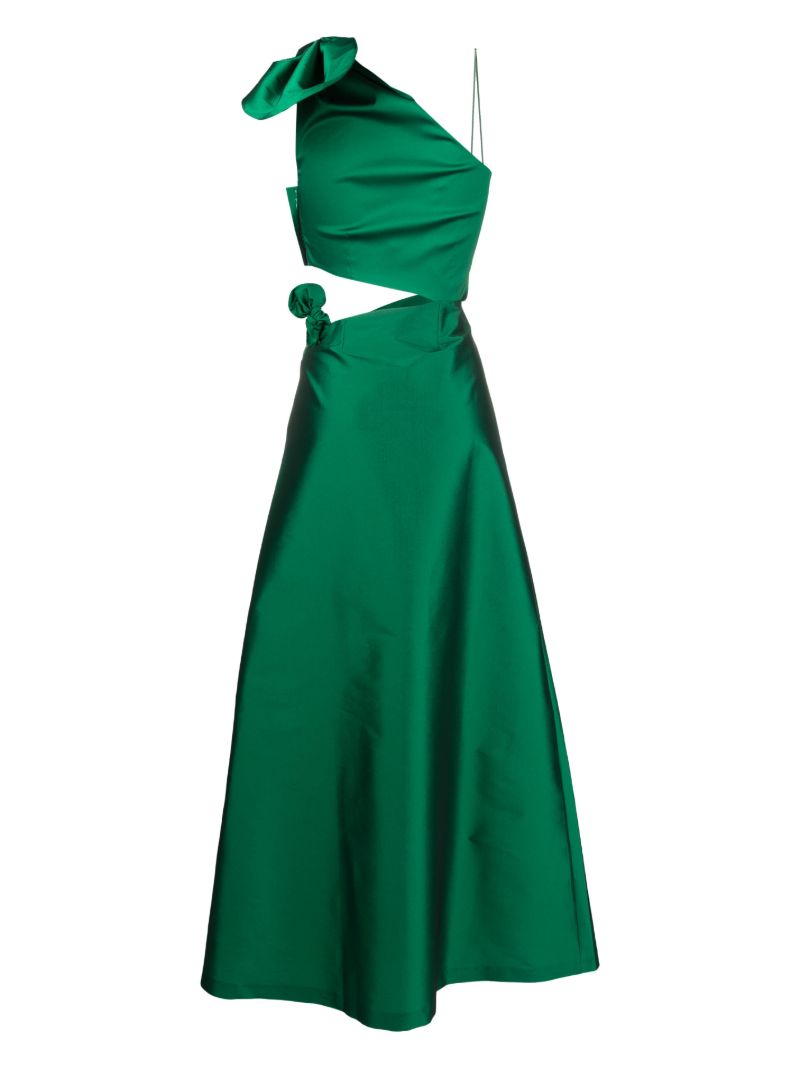 Green Carlotta One-shoulder Dress