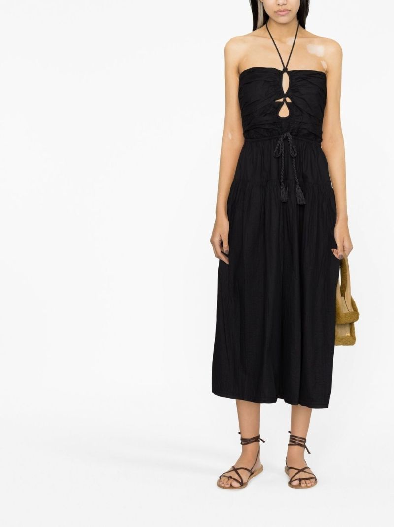 Black Ella Halterneck Midi Dress