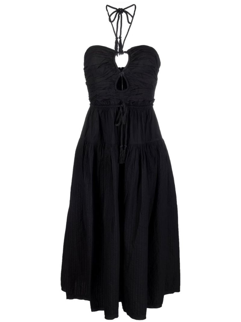 Black Ella Halterneck Midi Dress