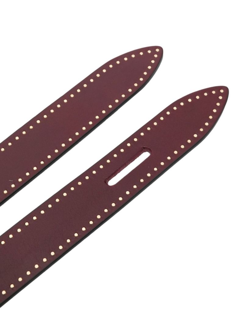 Red Lecce Leather Belt