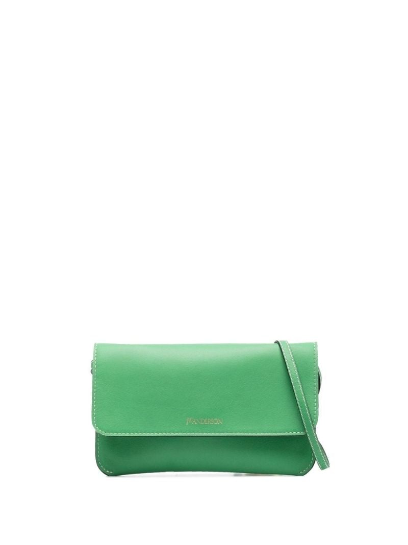 Green Leather Phone Chain Pouch