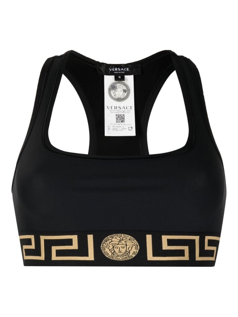 Black Greca Racerback Bra