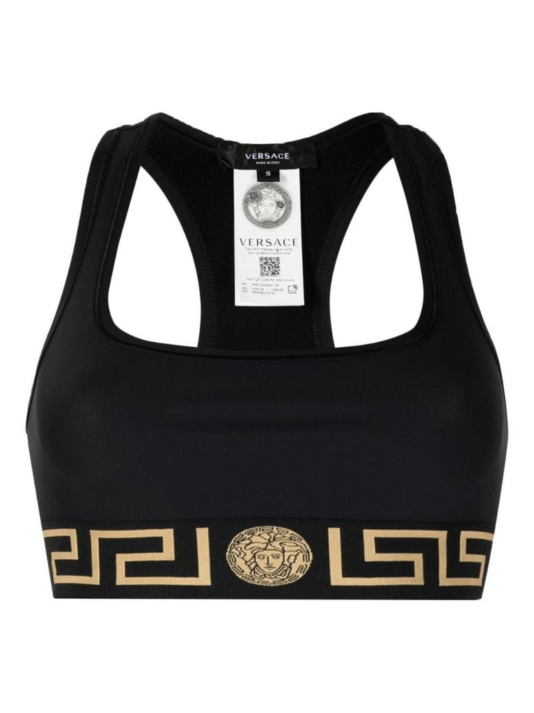 Black Greca Racerback Bra