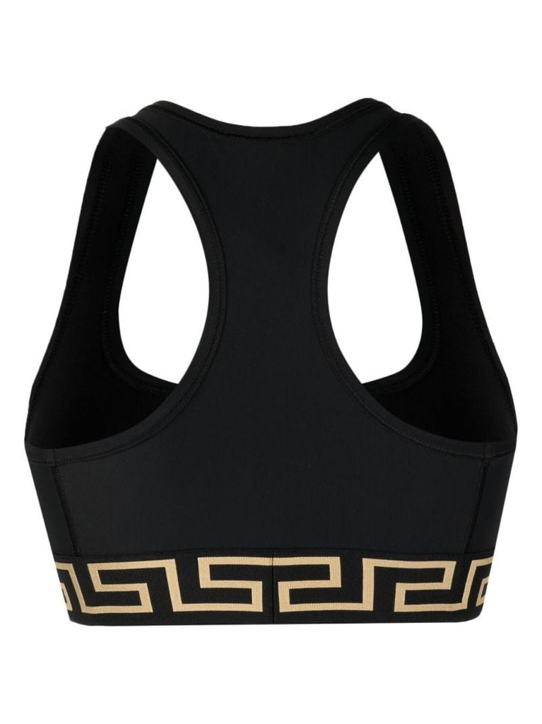 Black Greca Racerback Bra