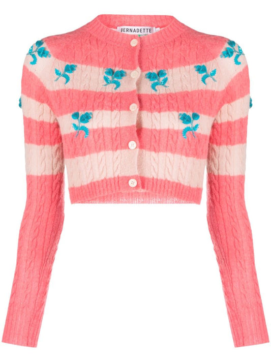 Pink Lily Embroidered Cardigan