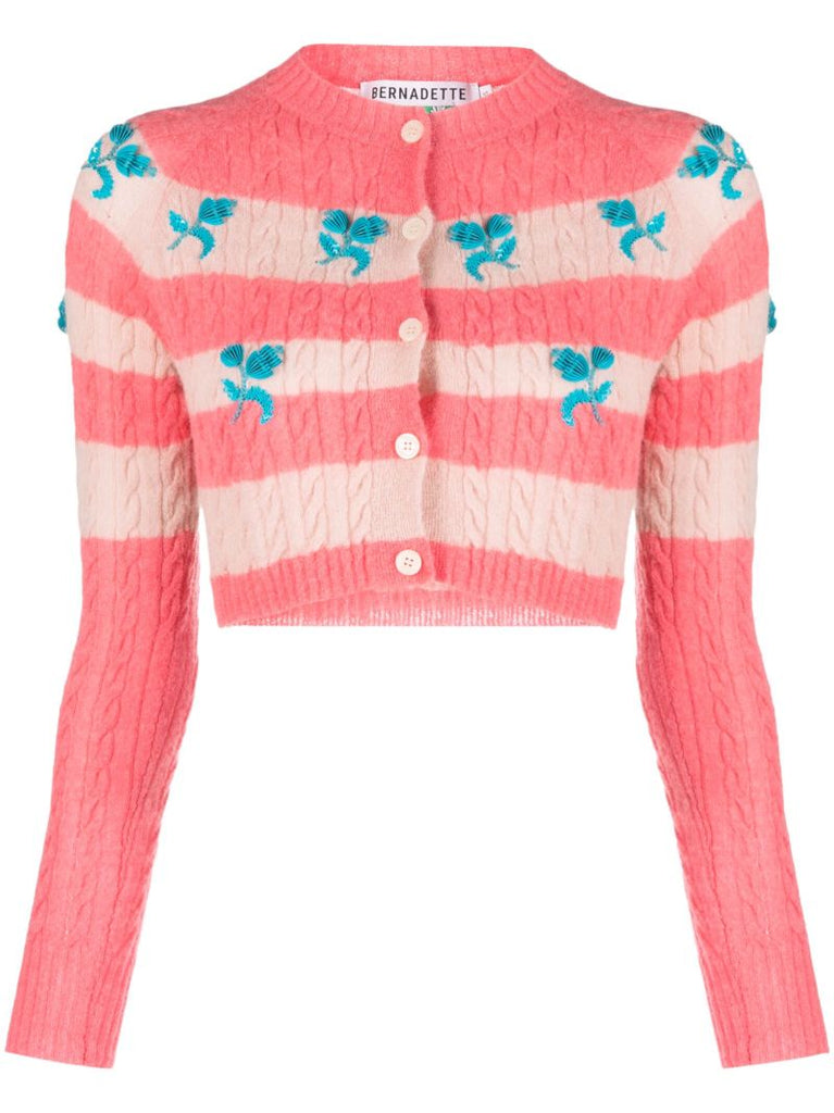 Pink Lily Embroidered Cardigan