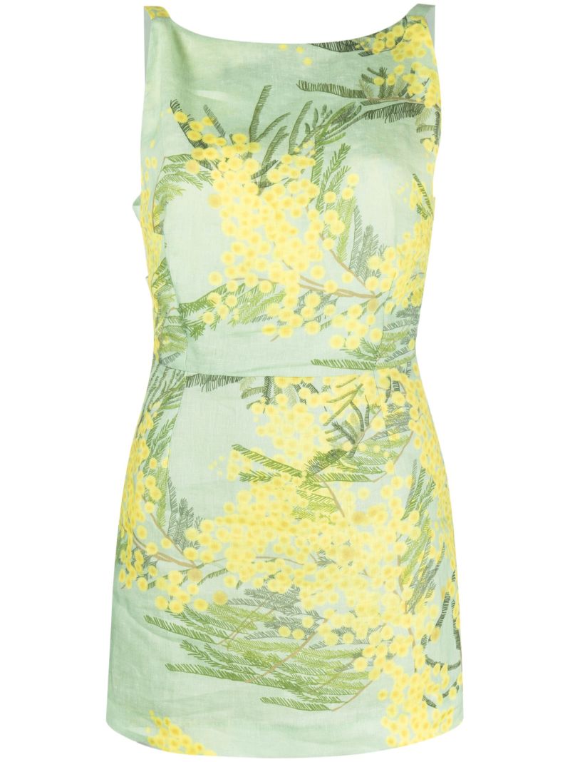 Green Kimberly Floral Print Mini Dress