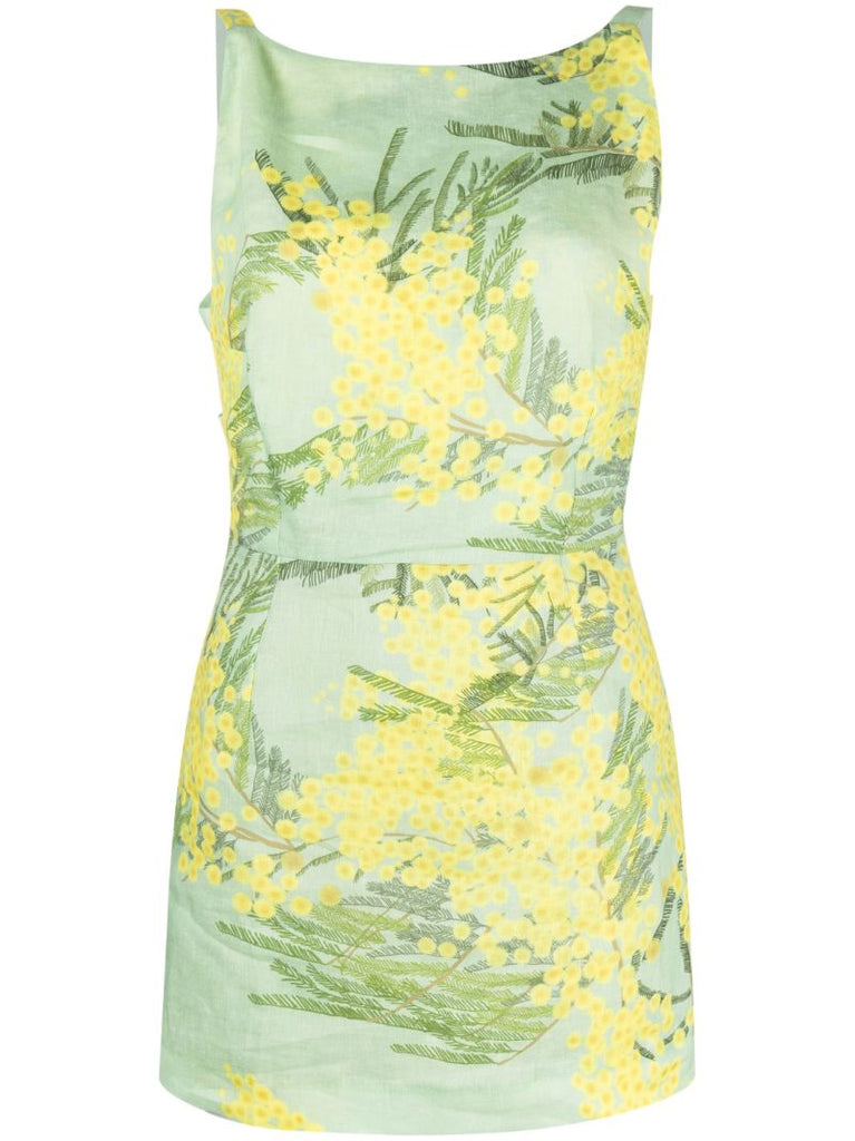 Green Kimberly Floral Print Mini Dress