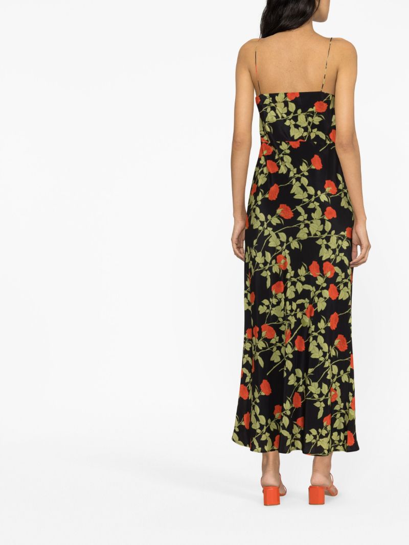 Black Jeannette Silk Slip Dress