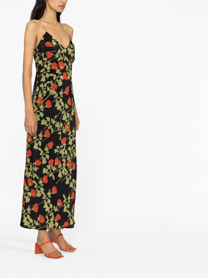 Black Jeannette Silk Slip Dress