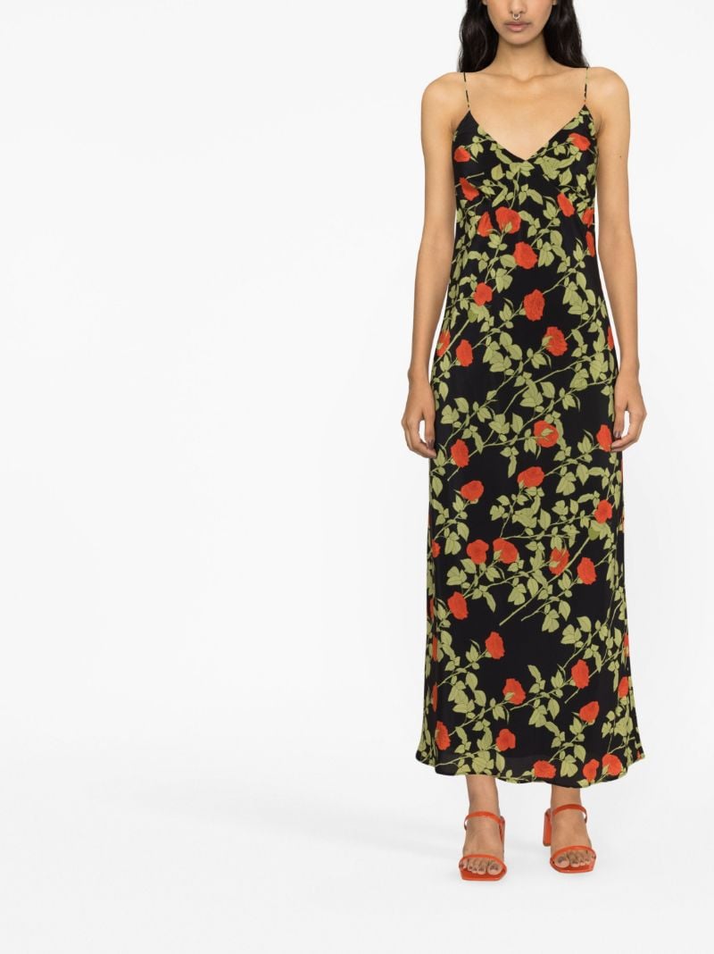 Black Jeannette Silk Slip Dress