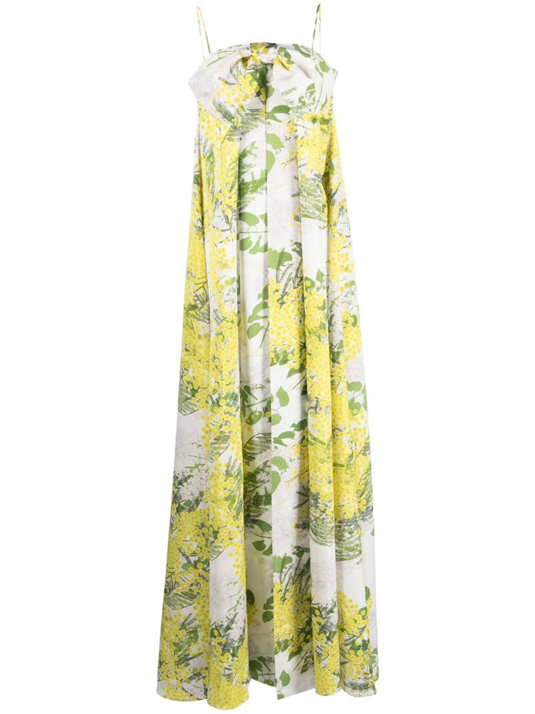 White Estelle Floral Print Maxi Dress