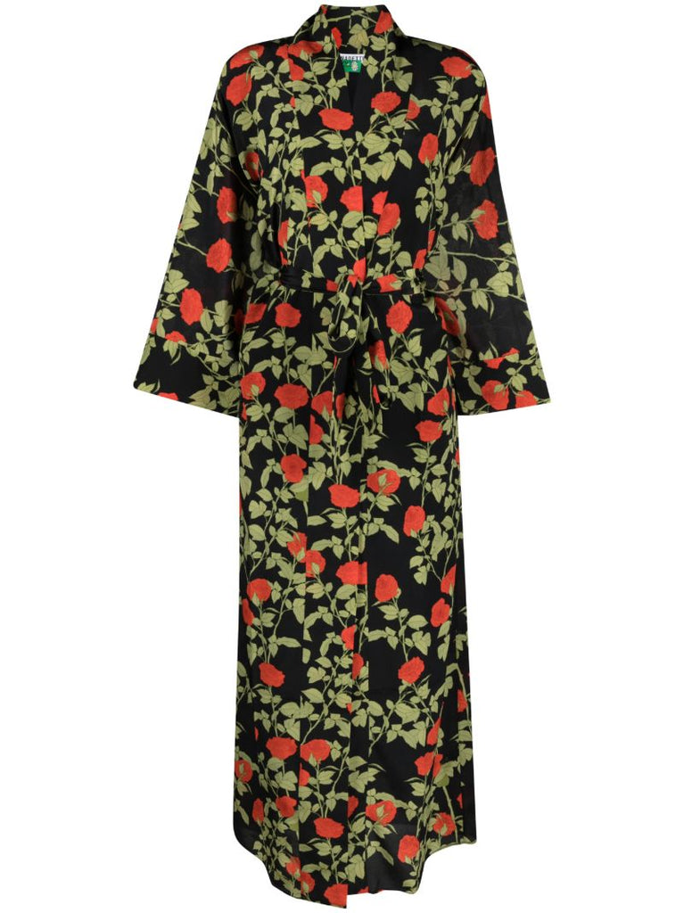 Black Floral Print Maxi Dress