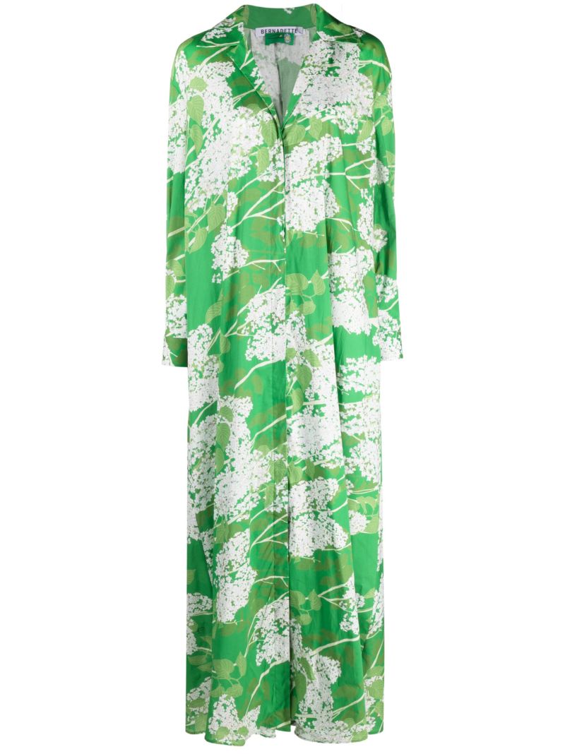 Green Gregory Floral Print Shirt Dress