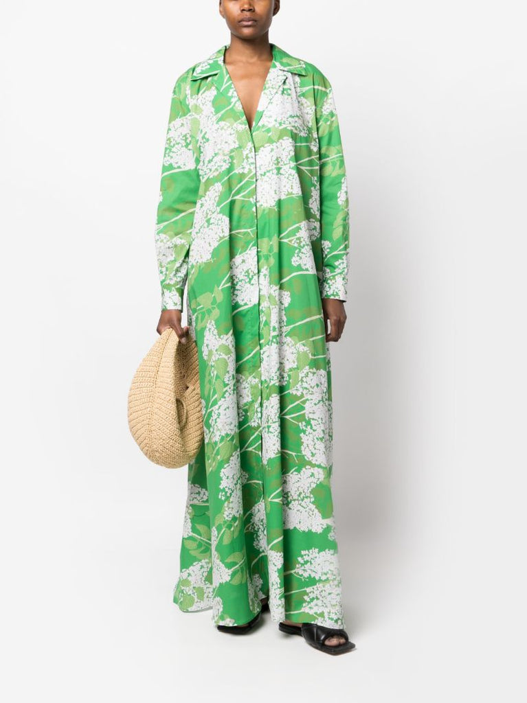 Green Gregory Floral Print Shirt Dress