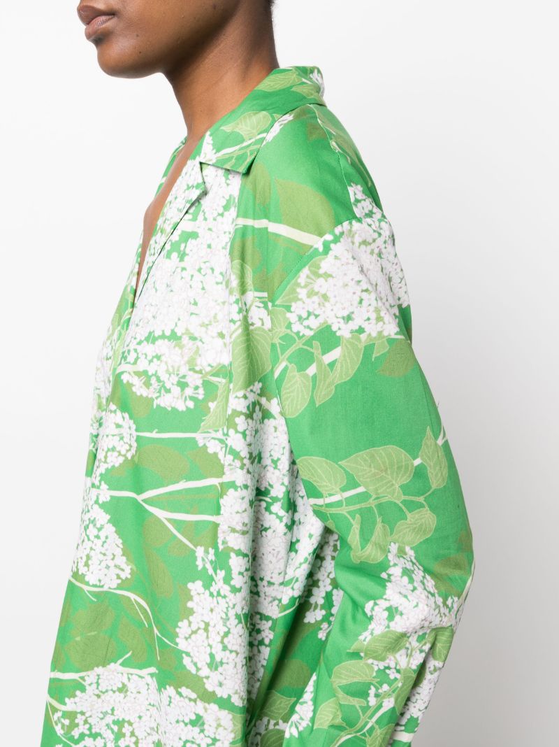 Green Gregory Floral Print Shirt Dress