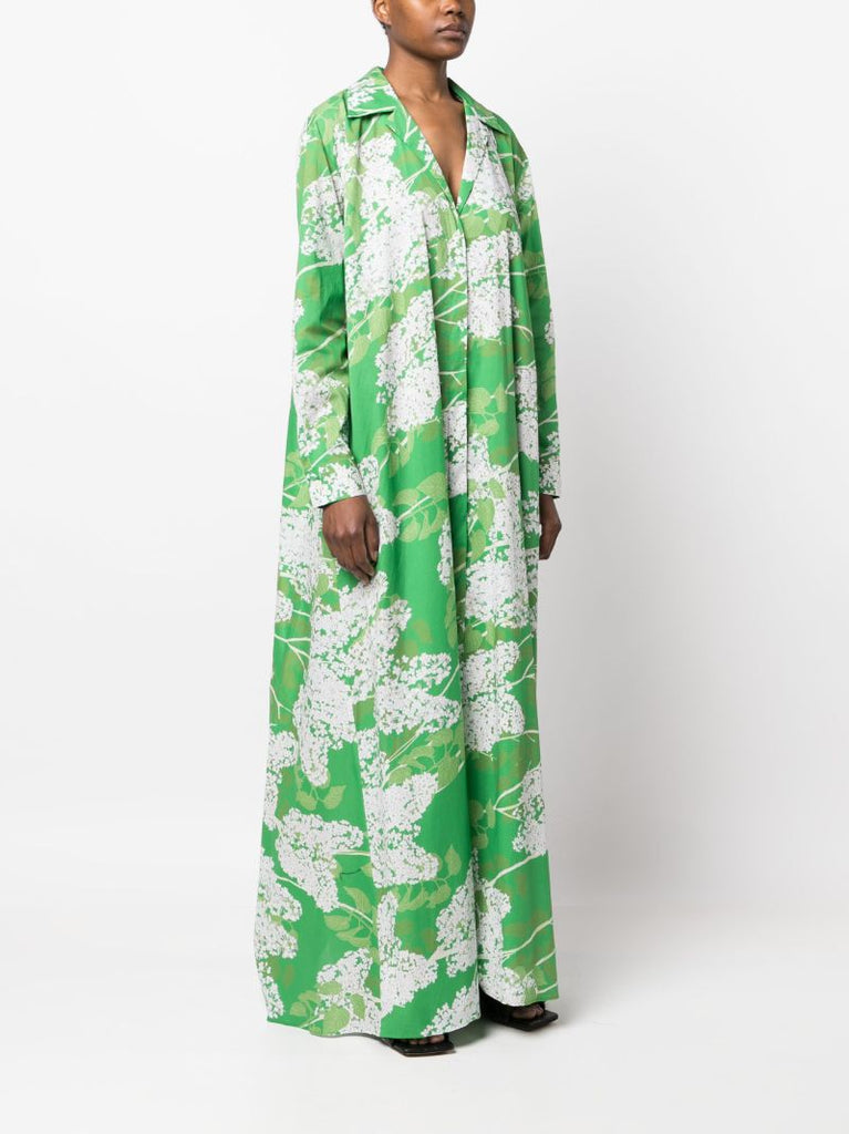 Green Gregory Floral Print Shirt Dress