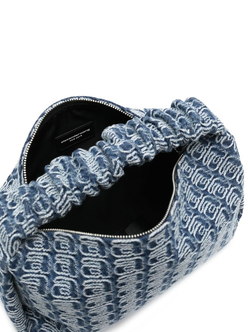 Blue Scrunchie Jacquard Denim Mini Bag