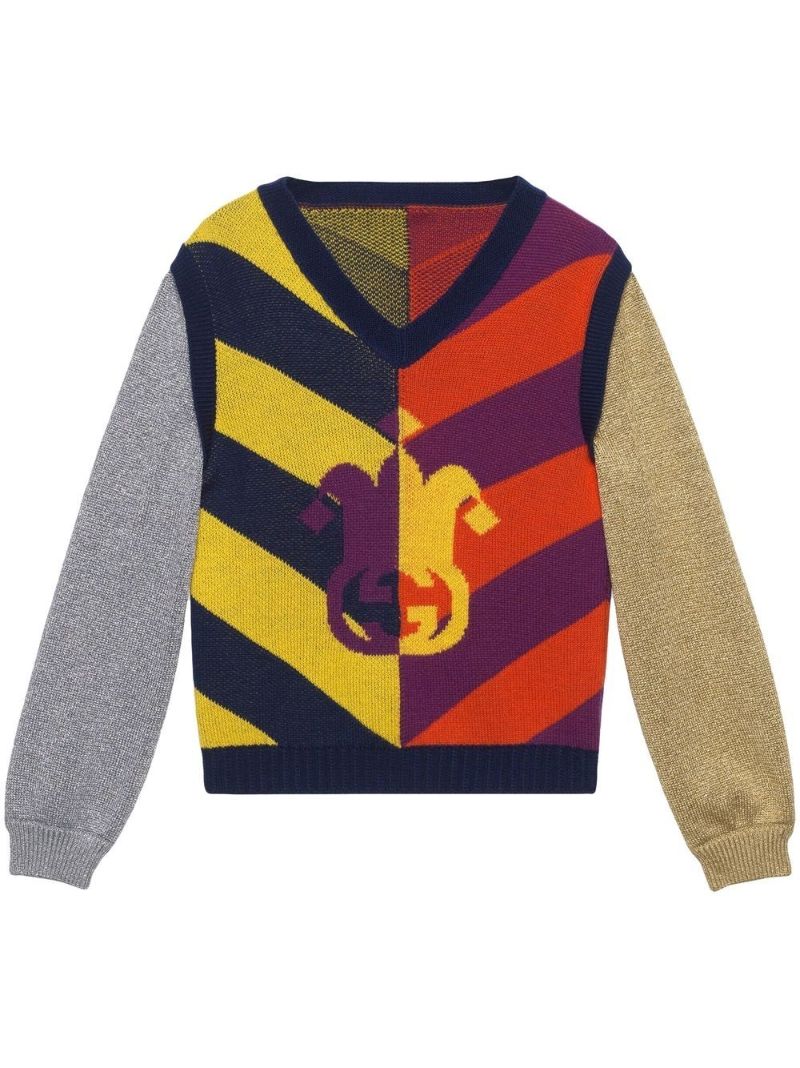 Yellow Jacquard Wool Jumper