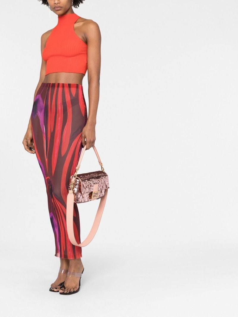 Pink Baguette Sequinned Shoulder Bag