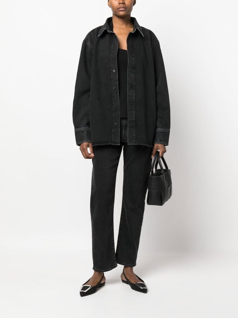 Black Oversized-cut Long-sleeved Shirt