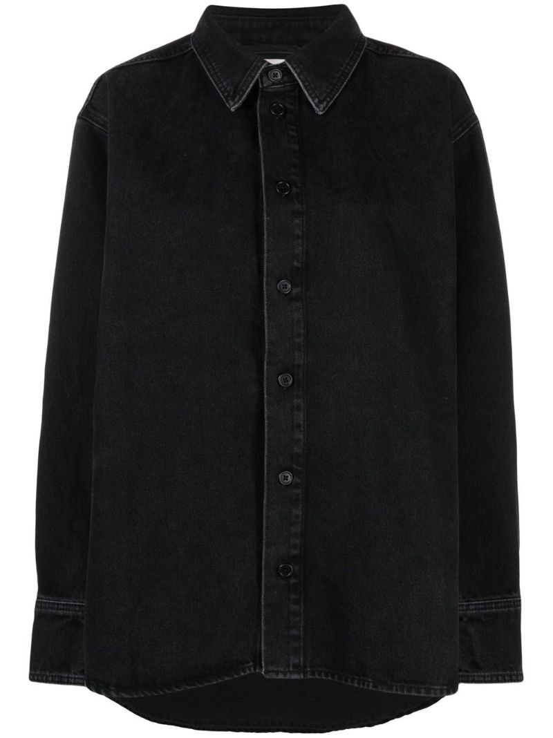 Black Oversized-cut Long-sleeved Shirt