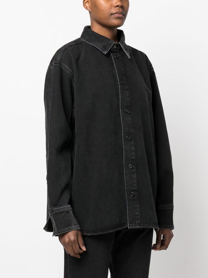 Black Oversized-cut Long-sleeved Shirt