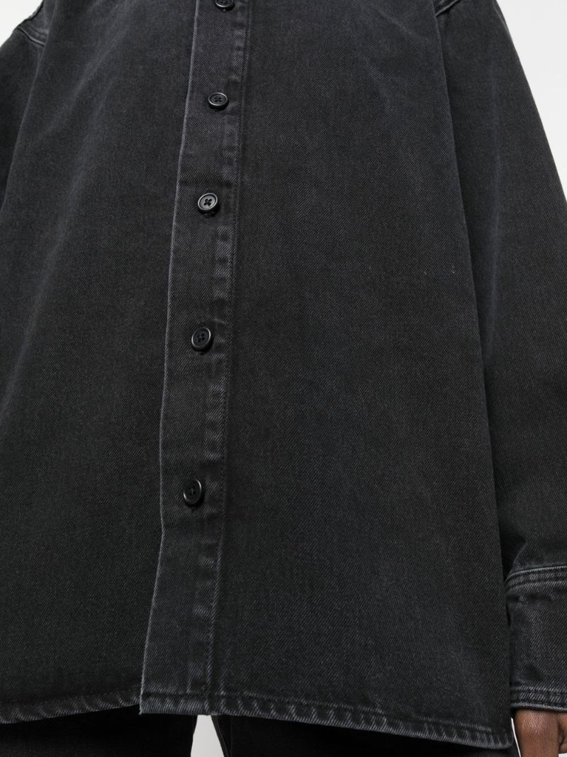 Black Oversized-cut Long-sleeved Shirt