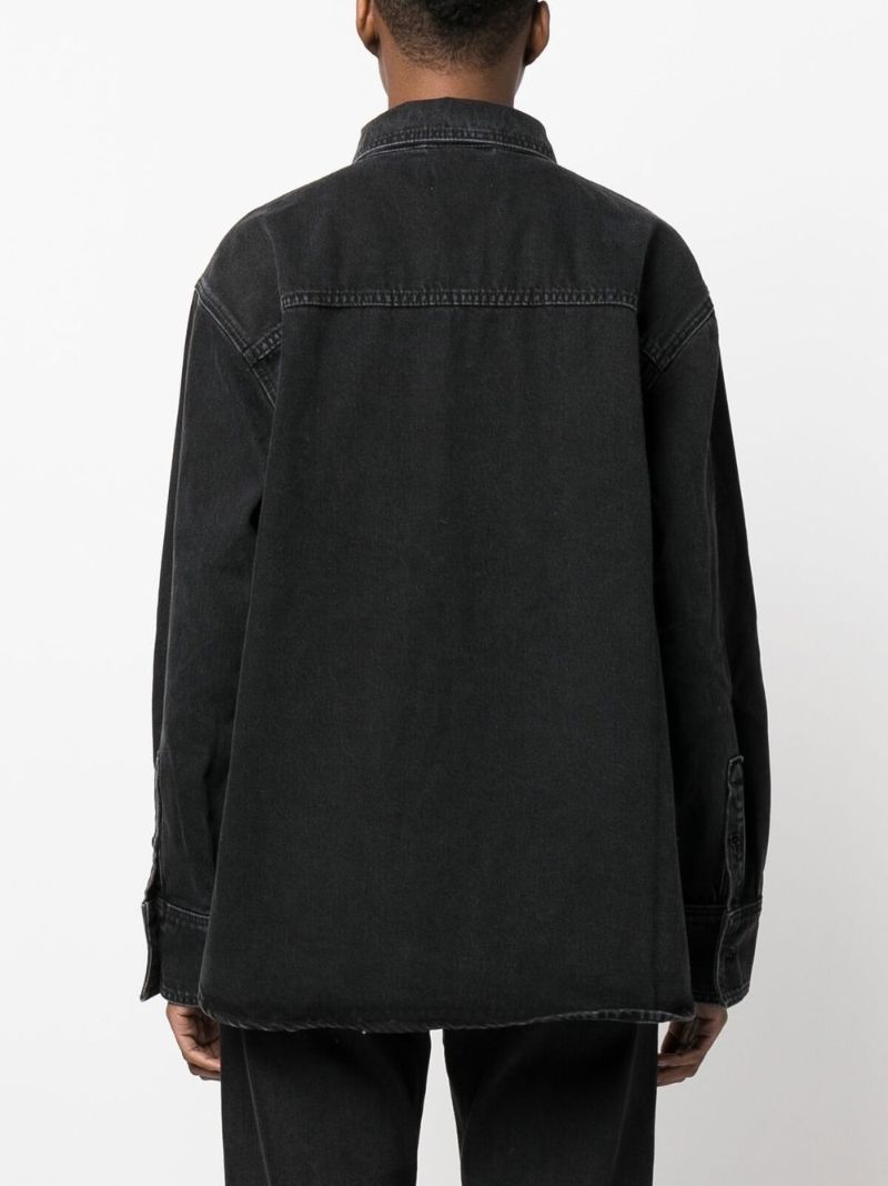 Black Oversized-cut Long-sleeved Shirt