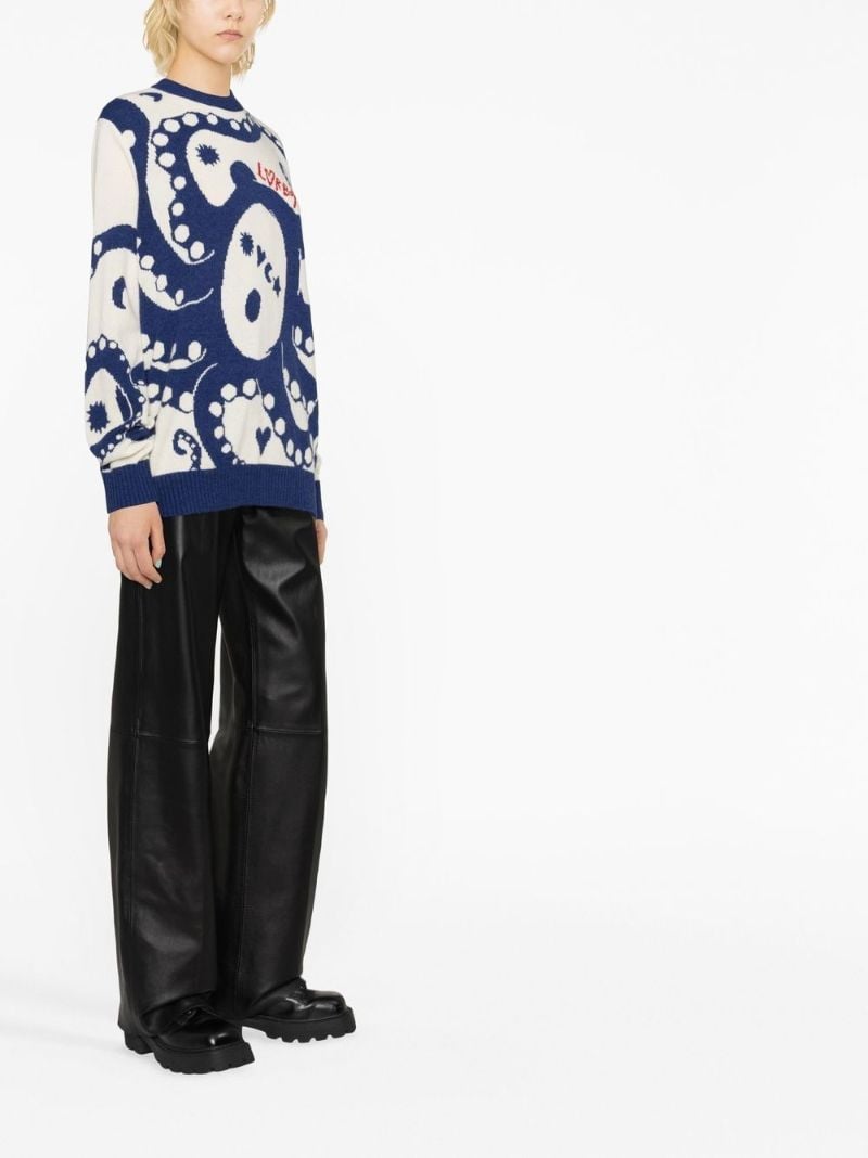 Blue Kraken Logo Print Sweater