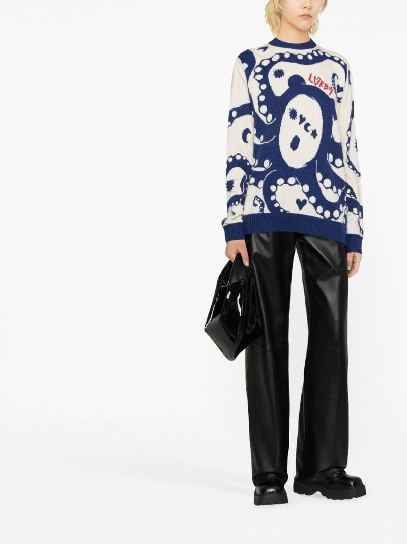 Blue Kraken Logo Print Sweater