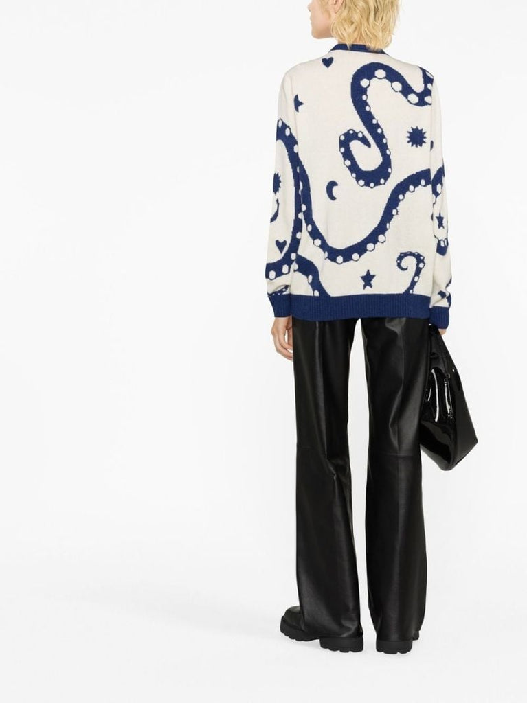 Blue Kraken Logo Print Sweater