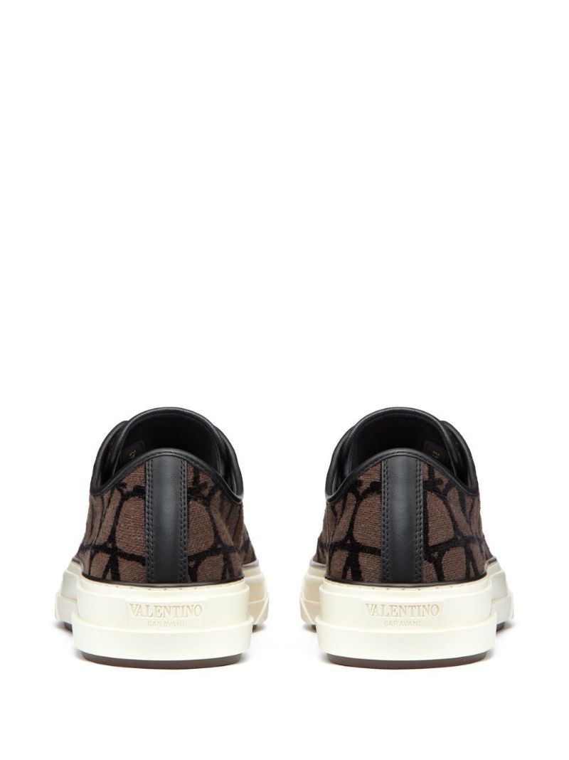 Brown Toile Iconographe Lace-up Sneakers