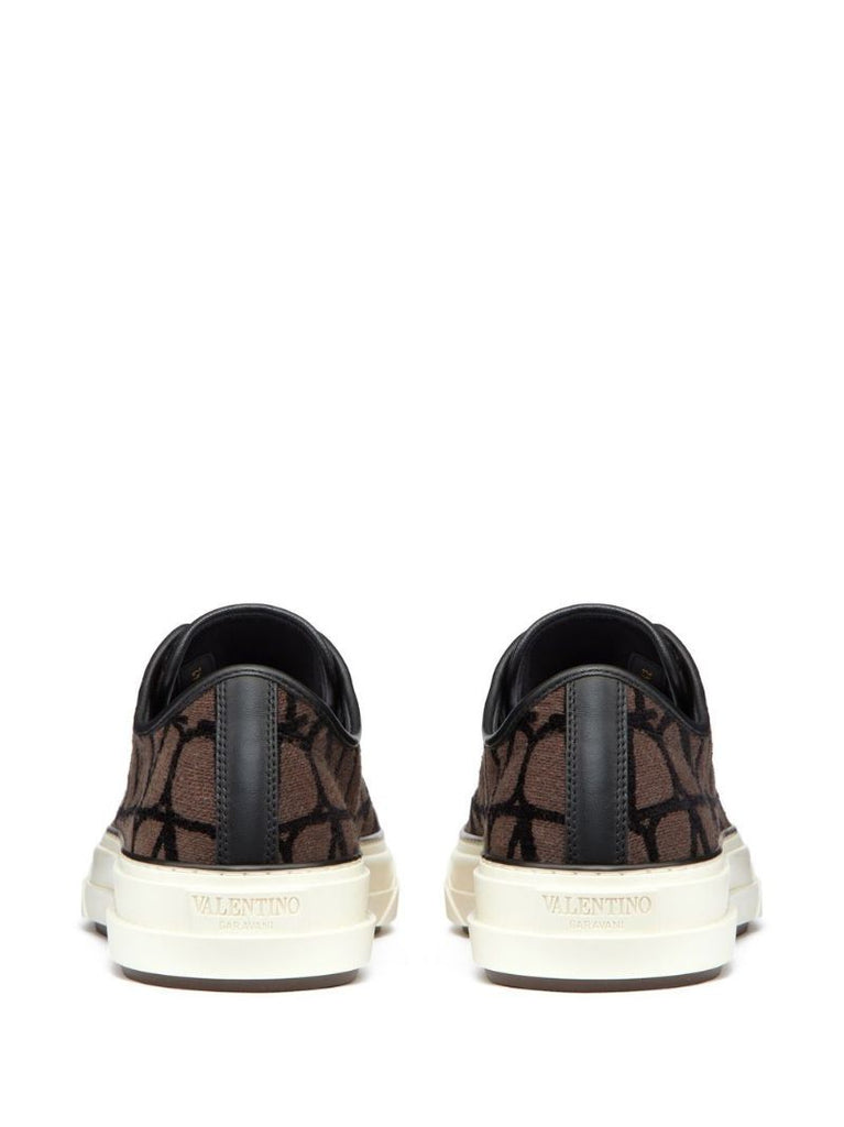Brown Toile Iconographe Lace-up Sneakers
